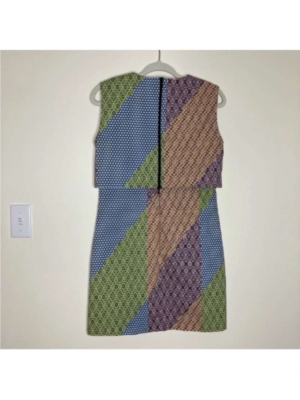 🔥Saturday by KATE SPADE Geometric Multi-Color Slip Dress Sz 8 GVUC
